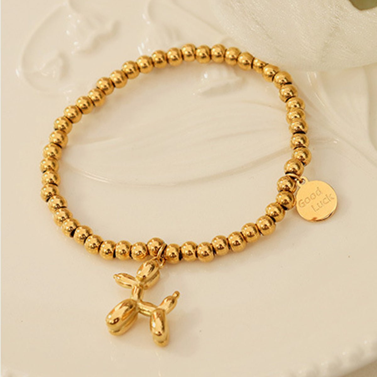 Beach Rose Co. - Puppy Shape Gold Charm Bracelet