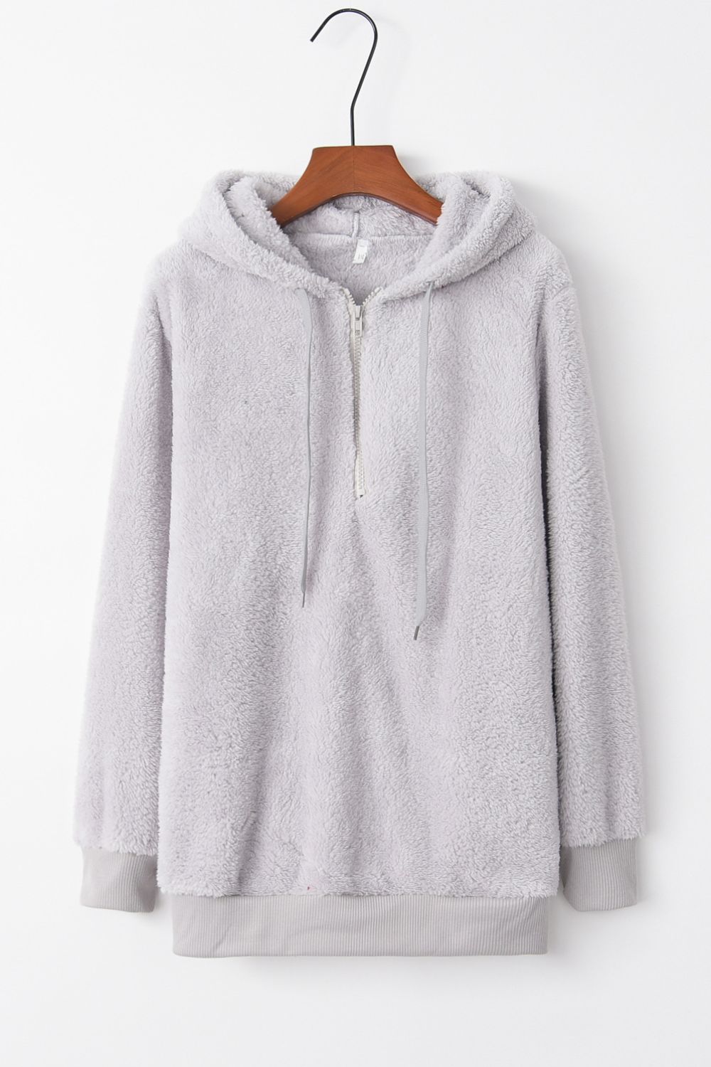 Beach Rose Co. - Quarter - Zip Drawstring Teddy Hoodie