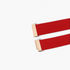 Beach Rose Co. red wide elastic waist belt featuring a sleek rectangular gold-tone alloy clasp closure.