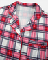 Beach Rose Co. plus size red plaid pajama shirt with a collared button-front design and contrasting red piping.