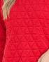 Beach Rose Co. red crewneck sweatshirt with geometric quilted texture and side pockets