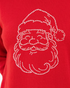 Beach Rose Co. red crewneck sweatshirt featuring a sparkling rhinestone Santa face design for the holiday season.