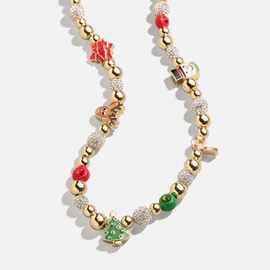 Beach Rose Co. - Rhinestone Beaded Holiday Necklace