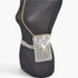 Beach Rose Co. clear PVC belt bag adorned with shimmering rhinestones and a gold chain strap on a mannequin torso.