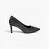 Beach Rose Co. black pointed-toe pumps featuring sweeping rhinestone embellishments and a 3-inch slim heel.