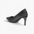 Beach Rose Co. black pointed-toe pumps featuring sweeping rhinestone embellishments and a 3-inch stiletto heel.