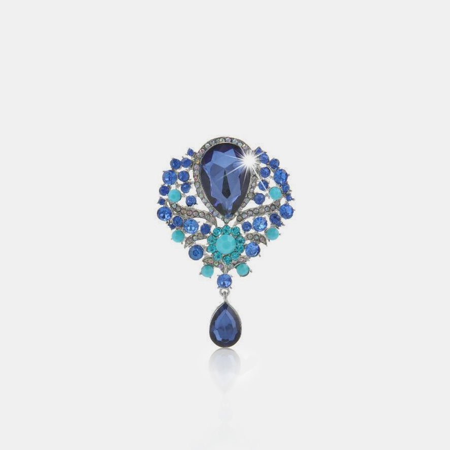 Beach Rose Co. - Rhinestone Teardrop Brooch