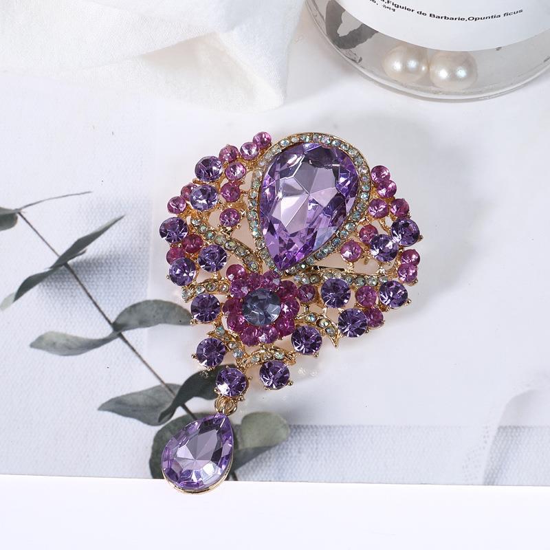 Beach Rose Co. - Rhinestone Teardrop Brooch