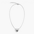 Beach Rose Co. rhodium filled puff heart pendant necklace on a delicate 16-inch chain with a lobster clasp