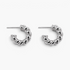 Beach Rose Co. rhodium-plated twisted rope hoop earrings with a polished finish and compact 17mm design.