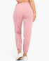 Beach Rose Co. rosewood French Terry jogger pants with elastic cuffs and waistband, shown from the back on a model.