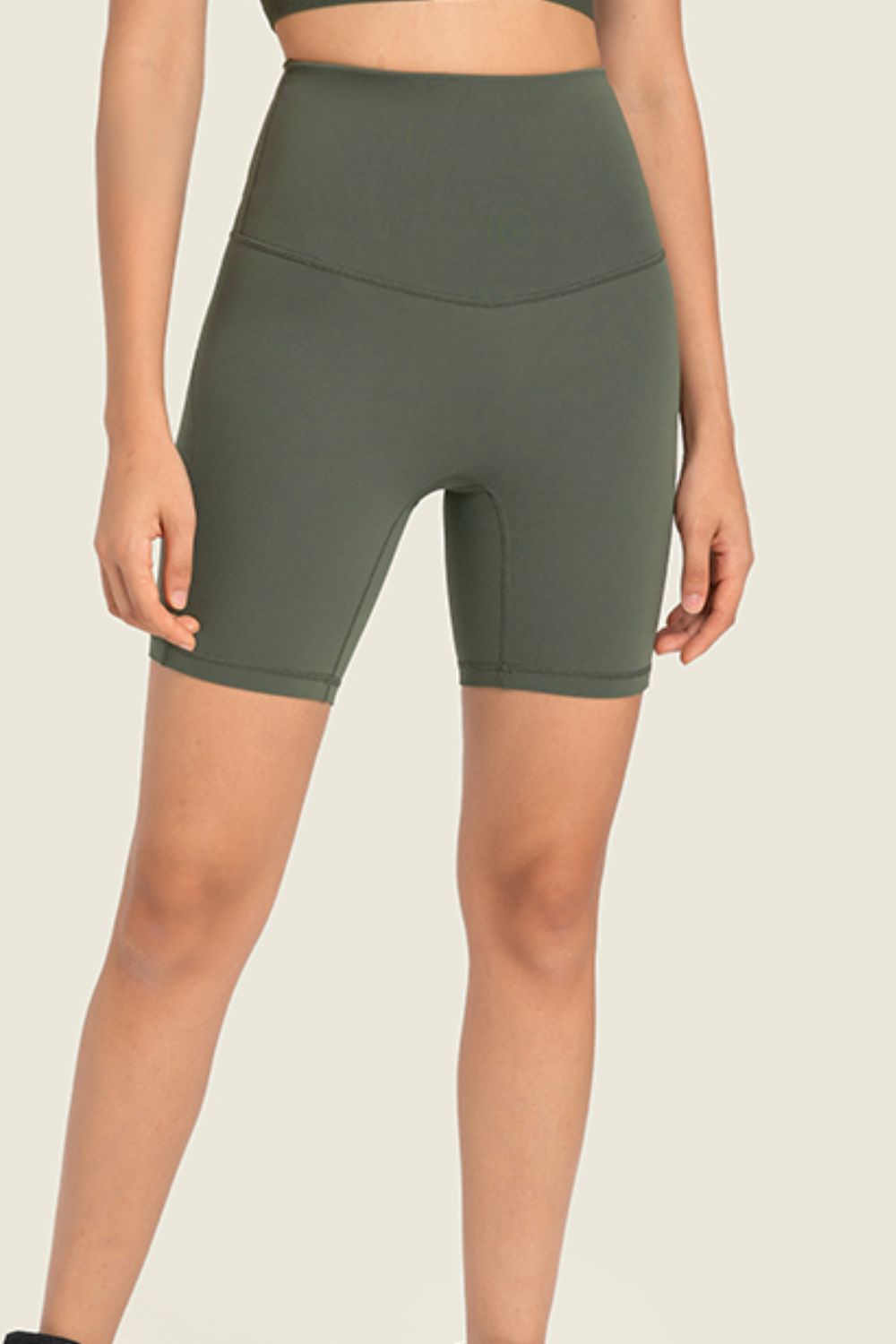 Beach Rose Co. - Seamless High - Rise Wide Waistband Biker Shorts