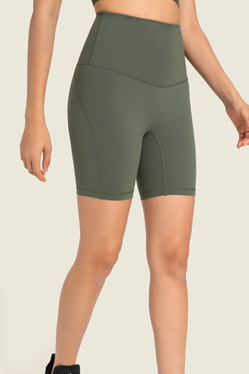 Beach Rose Co. - Seamless High - Rise Wide Waistband Biker Shorts