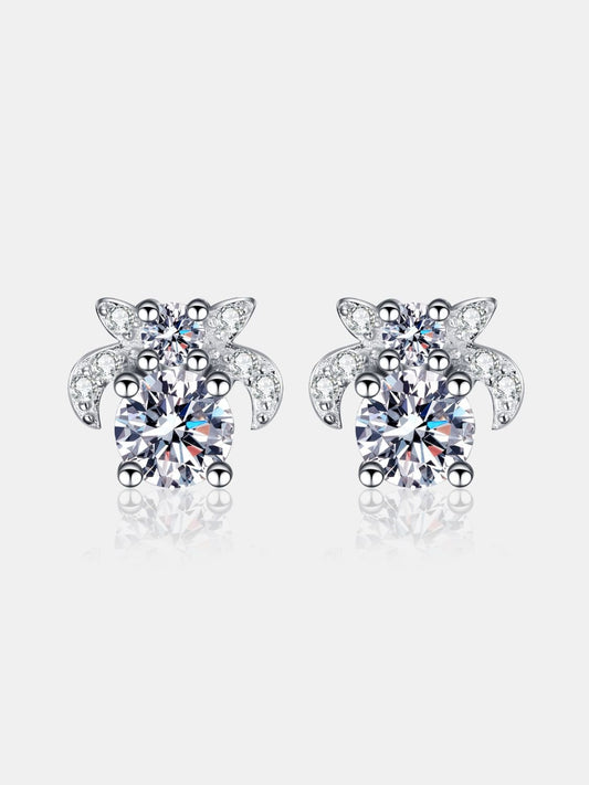 Beach Rose Co. - Silver 1 Carat Moissanite Stud Earrings