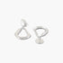 Beach Rose Co. silver-tone abstract teardrop earrings with a polished, reflective finish and post-back closure.