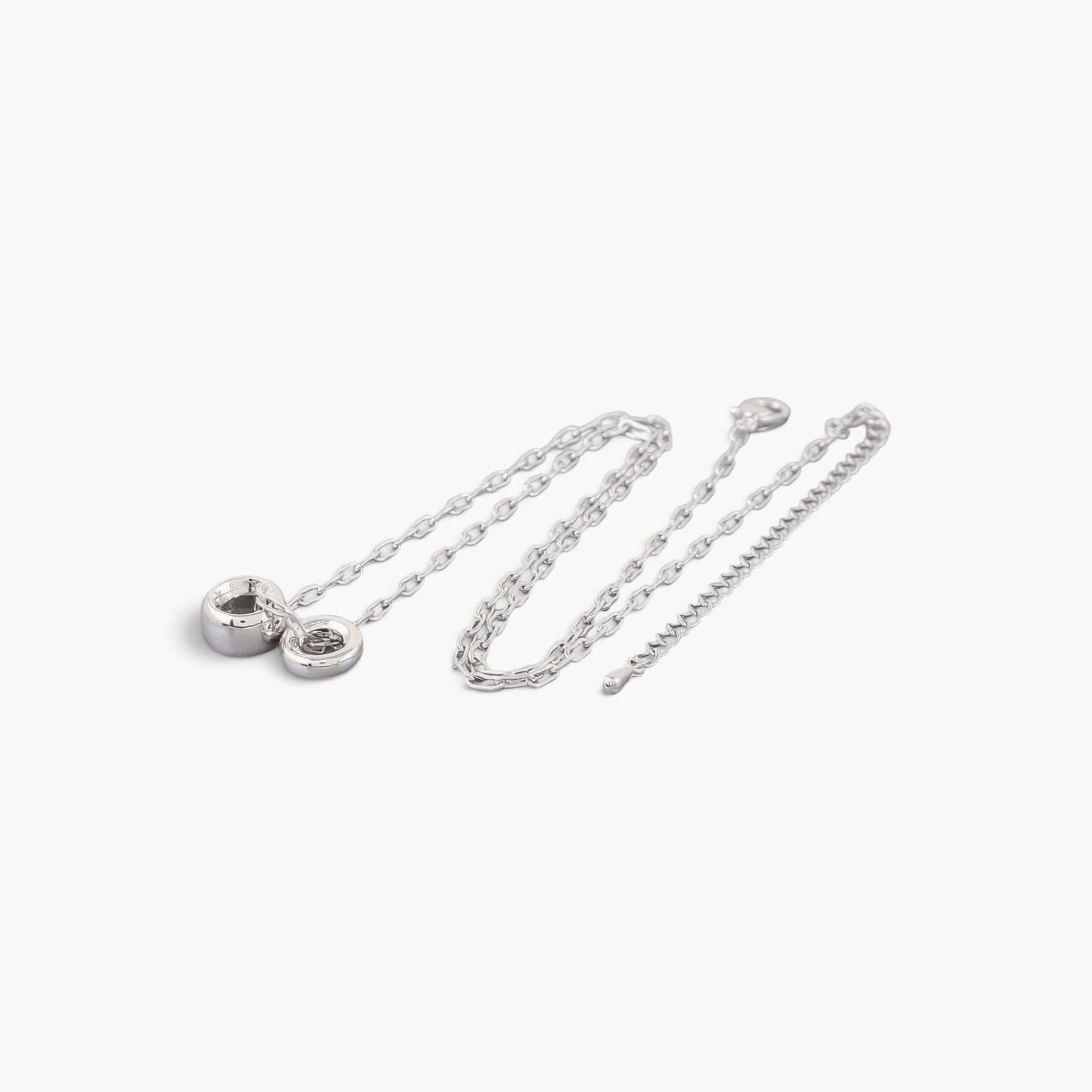 Beach Rose Co. Always Together silver chain necklace featuring two delicate interlocking circular charms