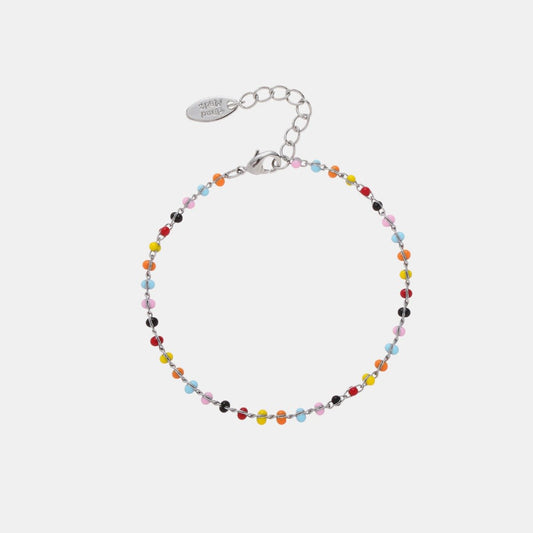 Beach Rose Co. - Silver Enamel Contrast Bead Bracelet