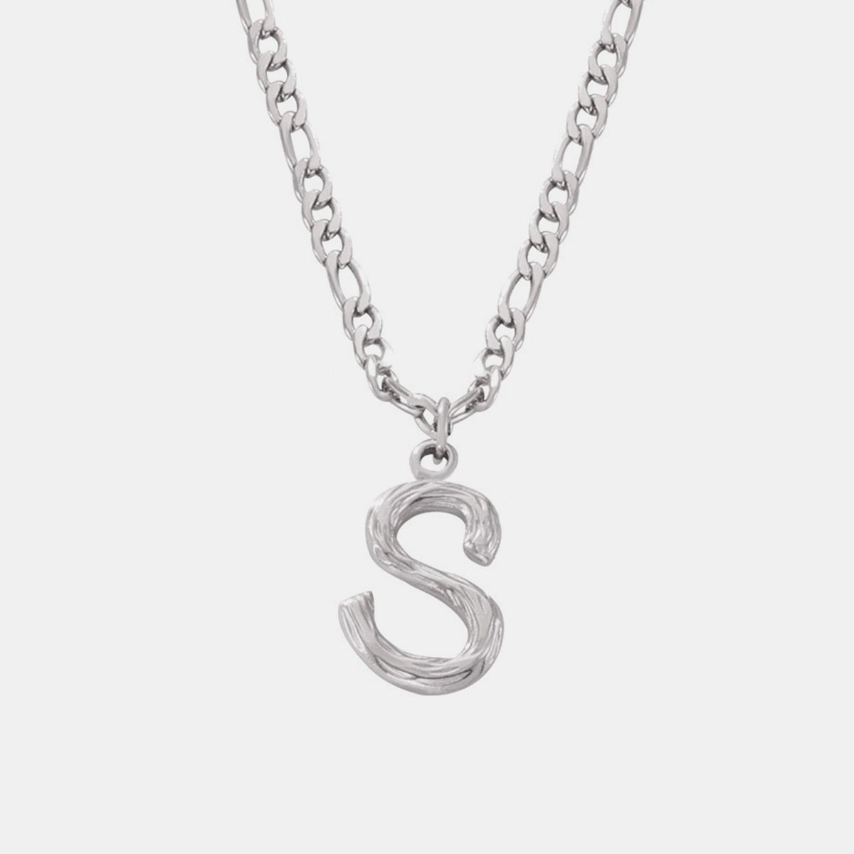 Beach Rose Co. - Silver Initial Pendant Necklace L - Z