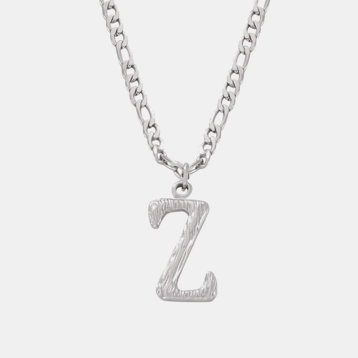 Beach Rose Co. - Silver Initial Pendant Necklace L - Z