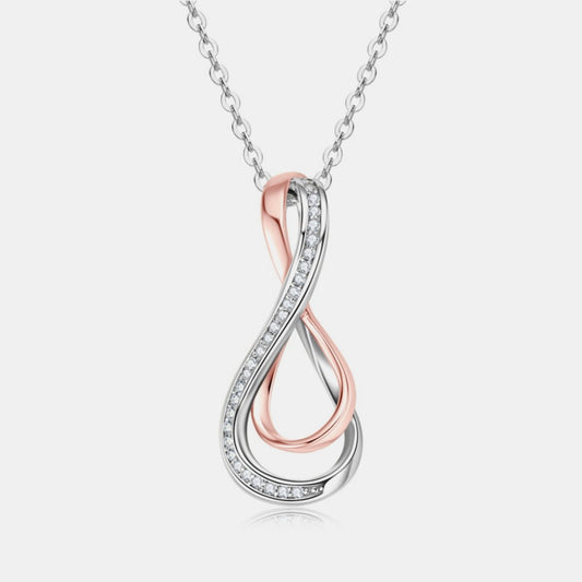 Beach Rose Co. - Silver Inlaid Moissanite Infinity Pendant Necklace