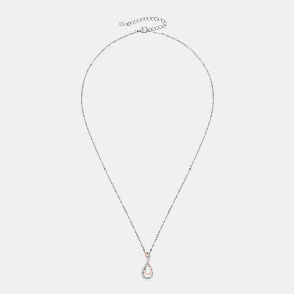 Beach Rose Co. - Silver Inlaid Moissanite Infinity Pendant Necklace