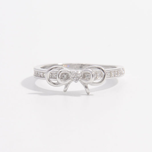 Beach Rose Co. - Silver Inlaid Zircon Bow Ring