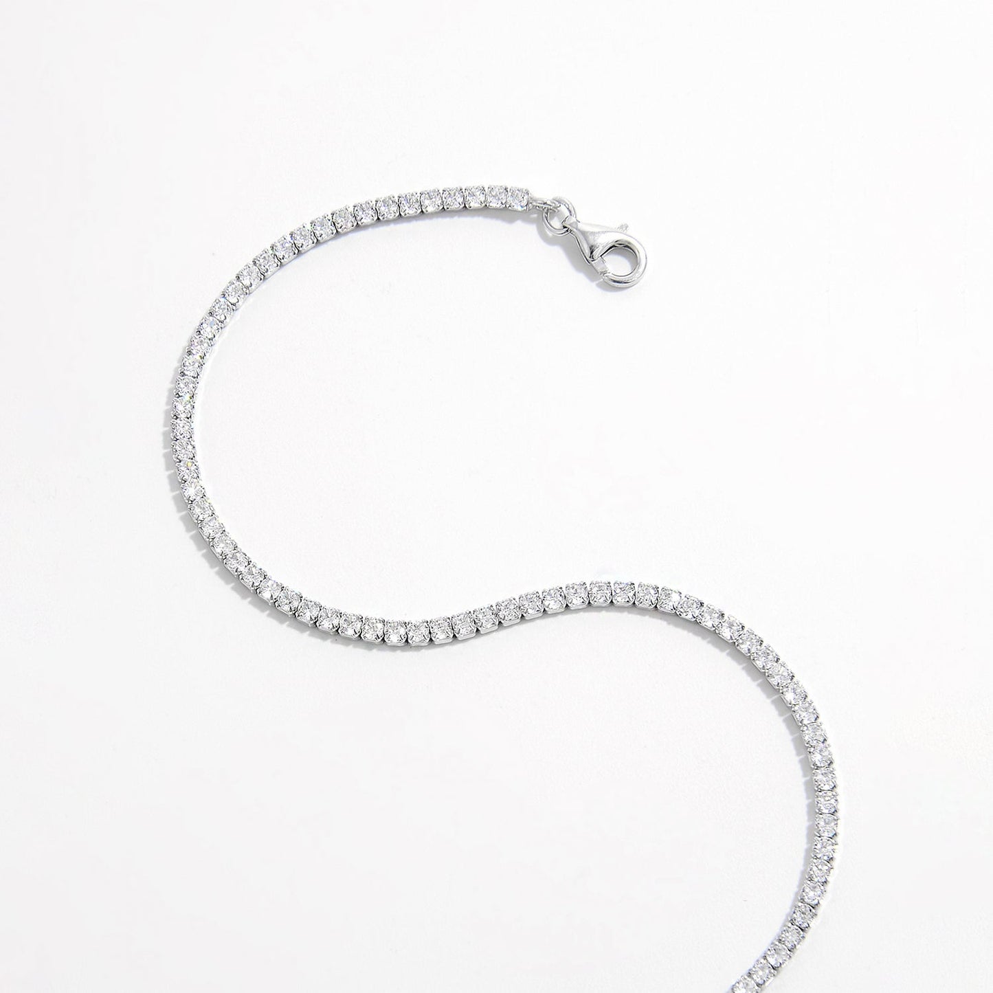 Beach Rose Co. - Silver Inlaid Zircon Tennis Bracelet