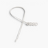 Beach Rose Co. slim silver metal waist belt featuring an intricate interwoven knot buckle and a finely ridged band.