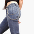 Beach Rose Co. silver double layer pants chain draped over blue denim jeans for a stylish edgy look