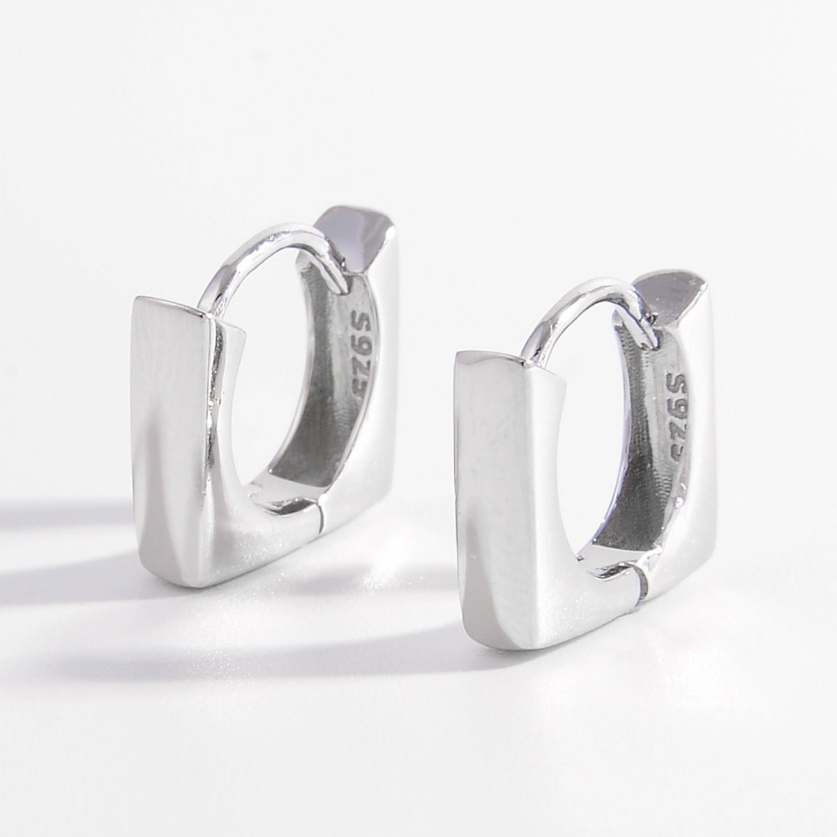 Beach Rose Co. - Silver Square Huggie Earrings