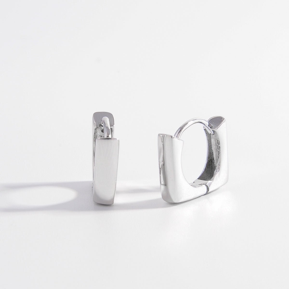 Beach Rose Co. - Silver Square Huggie Earrings