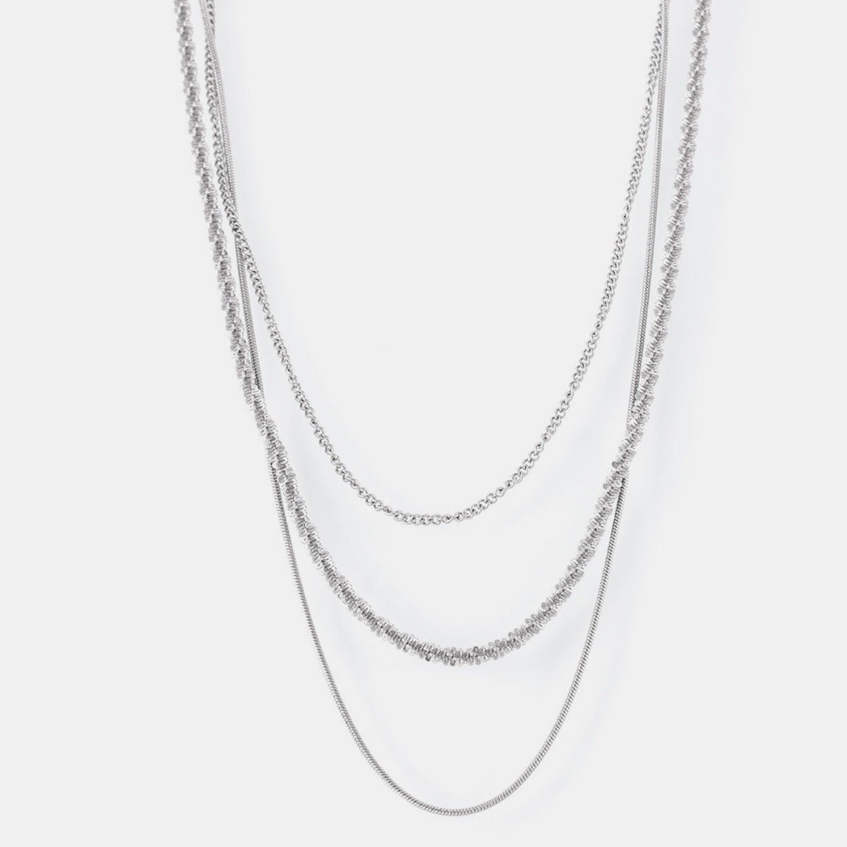 Beach Rose Co. - Silver Triple Strand Necklace