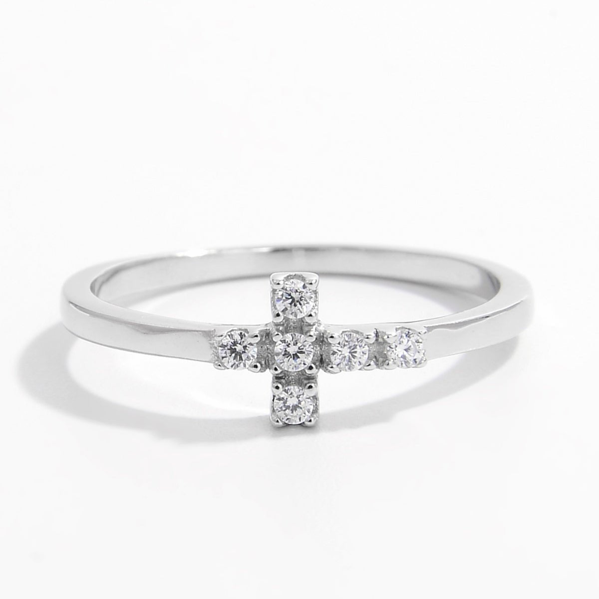 Beach Rose Co. - Silver Zircon Cross Ring