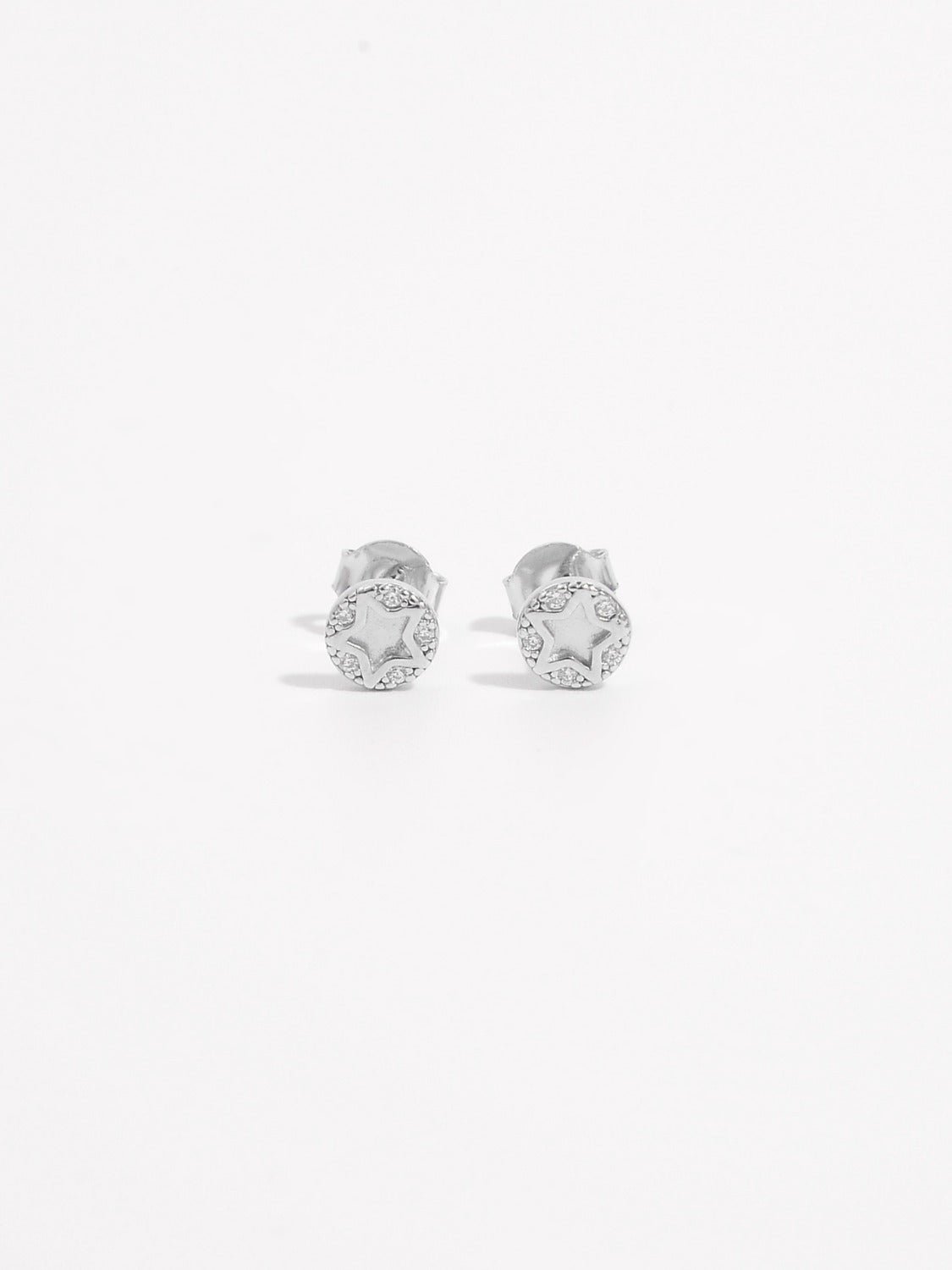 Beach Rose Co. - Silver Zircon Star Stud Earrings