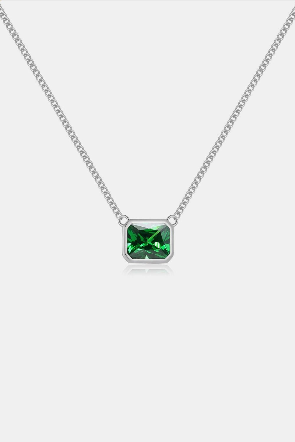 Beach Rose Co. - Square Green Zircon Pendant Necklace