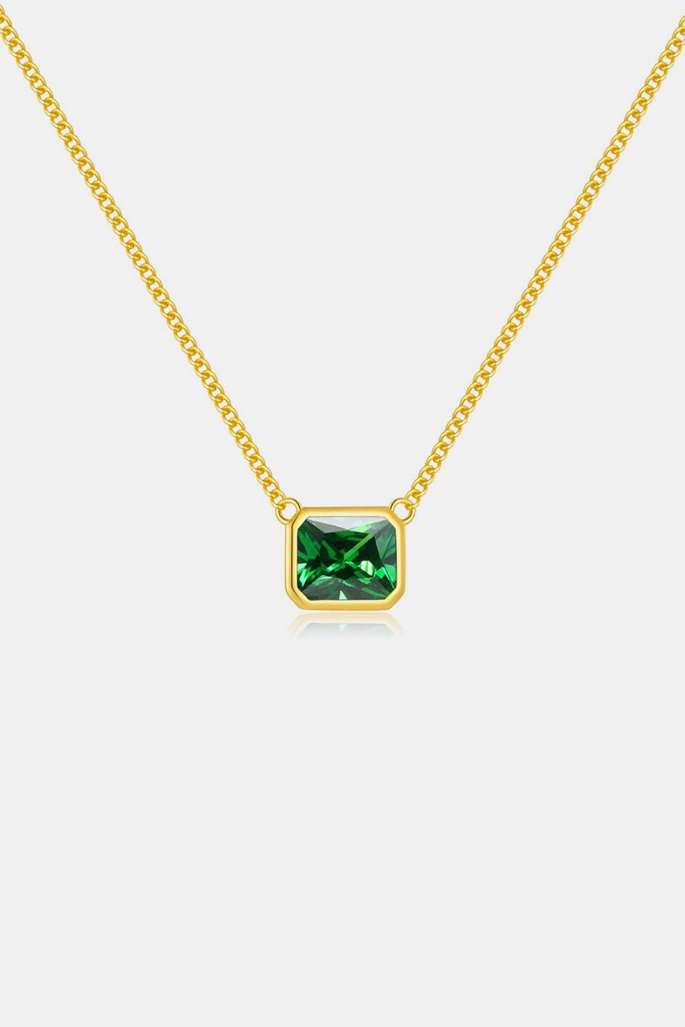 Beach Rose Co. - Square Green Zircon Pendant Necklace