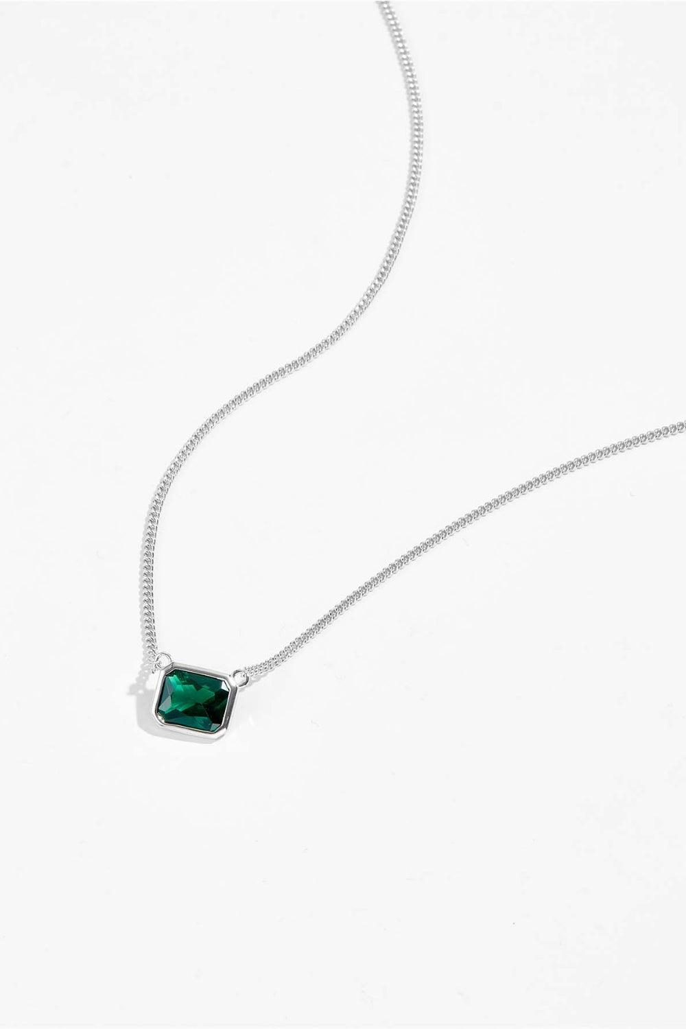 Beach Rose Co. - Square Green Zircon Pendant Necklace