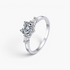 Beach Rose Co. sterling silver ring featuring a heart-shaped moissanite center stone and baguette side stones.