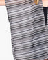 Beach Rose Co. open front crochet cover-up featuring a grey and white striped pattern in a lightweight knit fabric.