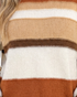 Beach Rose Co. multi-colored horizontal stripe knit sweater with a soft-touch polyester texture.