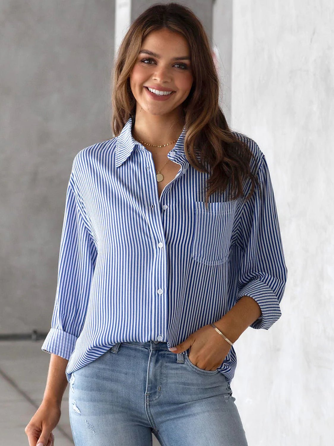 Beach Rose Co. - Striped Long Sleeve Shirt