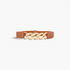 Beach Rose Co. tan elastic waist belt featuring an oversized gold-tone curb chain front and smooth PU leather tabs.