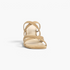 Beach Rose Co. tan leather strappy block heel sandals with an open square toe and minimalist slip-on design.