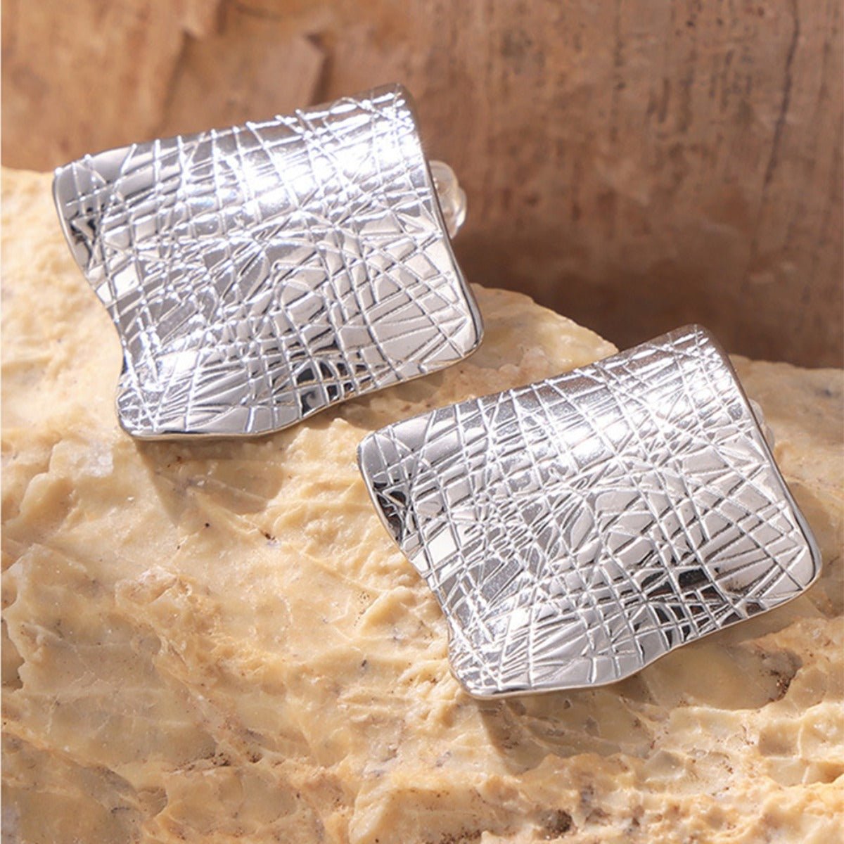 Beach Rose Co. - Textured Square Stud Earrings