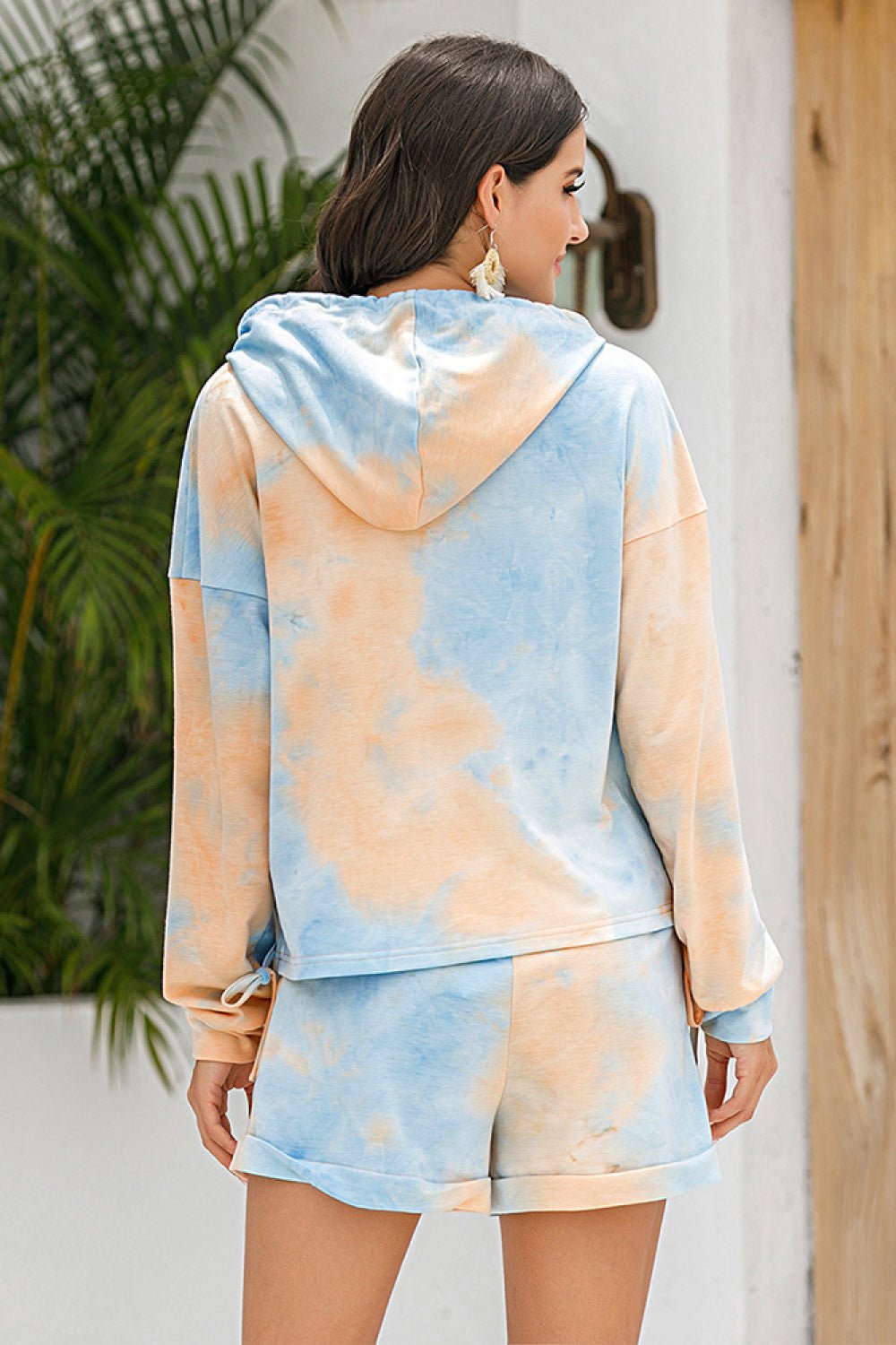 Beach Rose Co. - Tie - Dye Drawstring Hoodie and Shorts Set