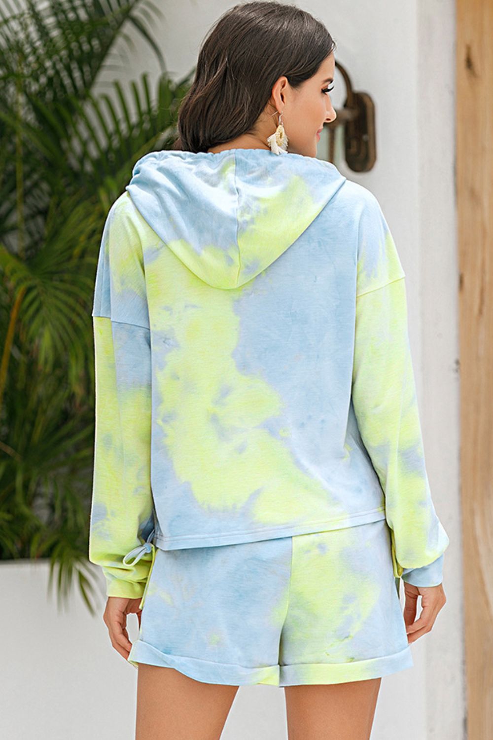 Beach Rose Co. - Tie - Dye Drawstring Hoodie and Shorts Set