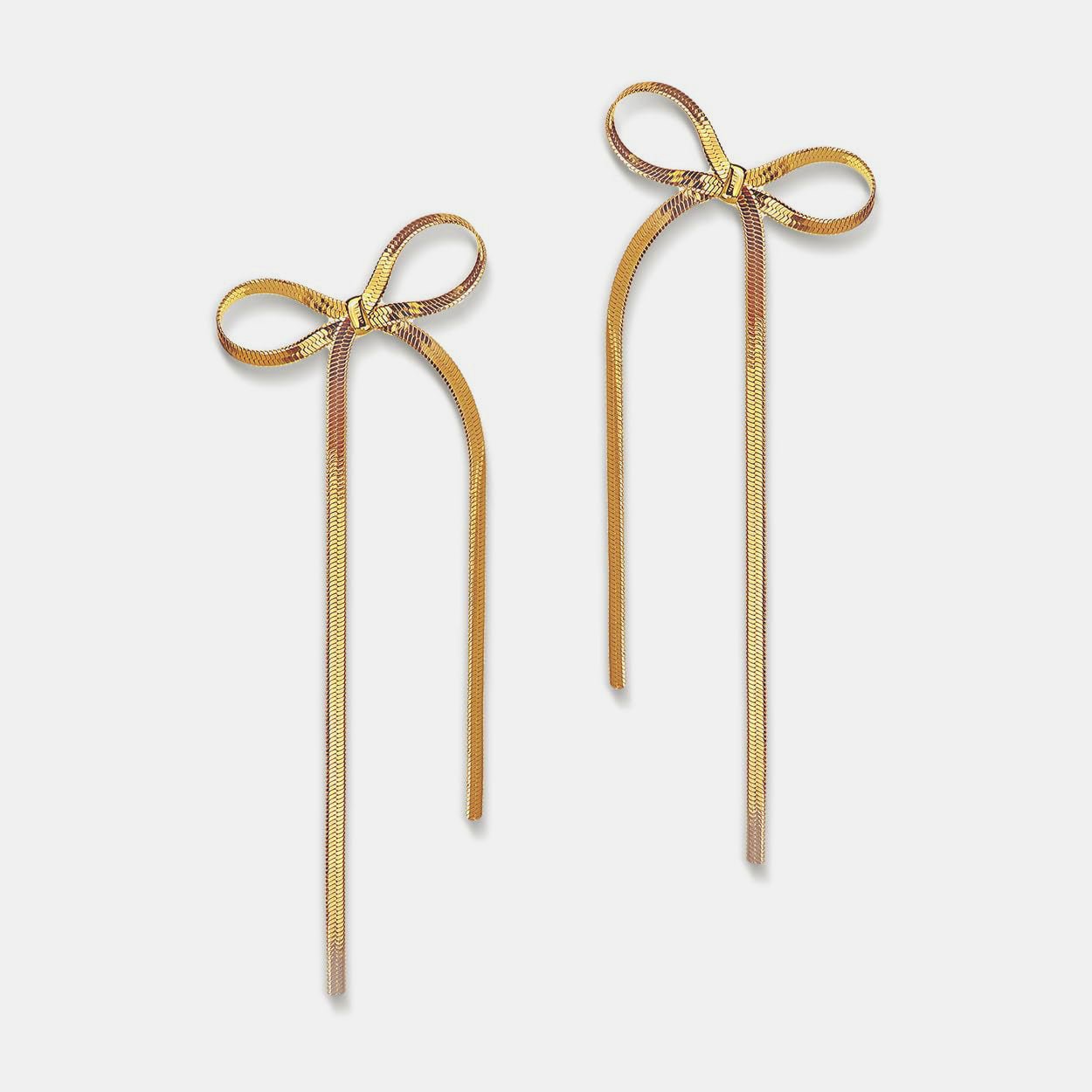 Beach Rose Co. - Tied Bow Bar Earrings