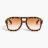 Beach Rose Co. oversized square aviator sunglasses in a brown tortoiseshell print with gradient lenses.