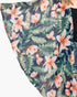 Beach Rose Co. lightweight shawl cover-up featuring a bold tropical flower and green leaves print on dark fabric.