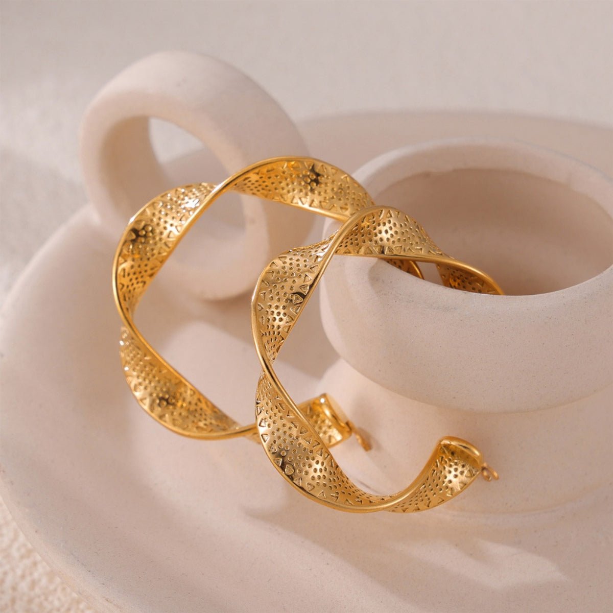 Beach Rose Co. - Twisted Textured Hoop Earrings